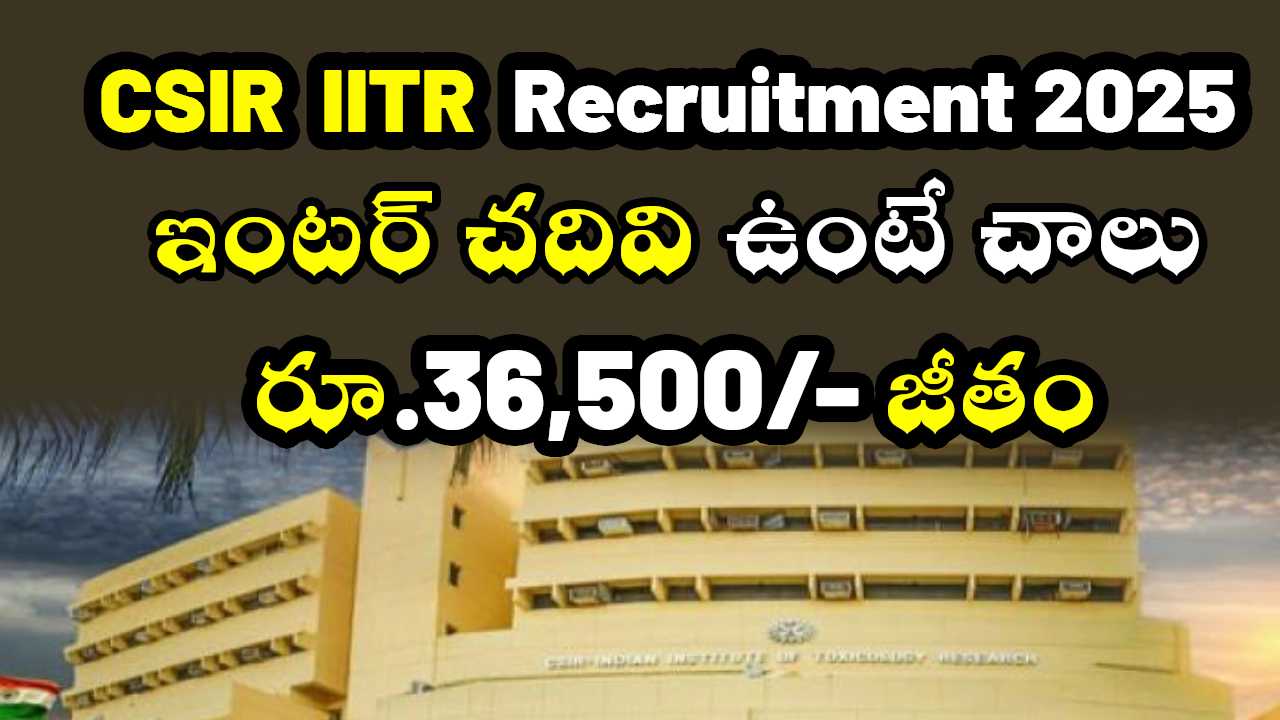 Latest CSIR IITR Recruitment 2025