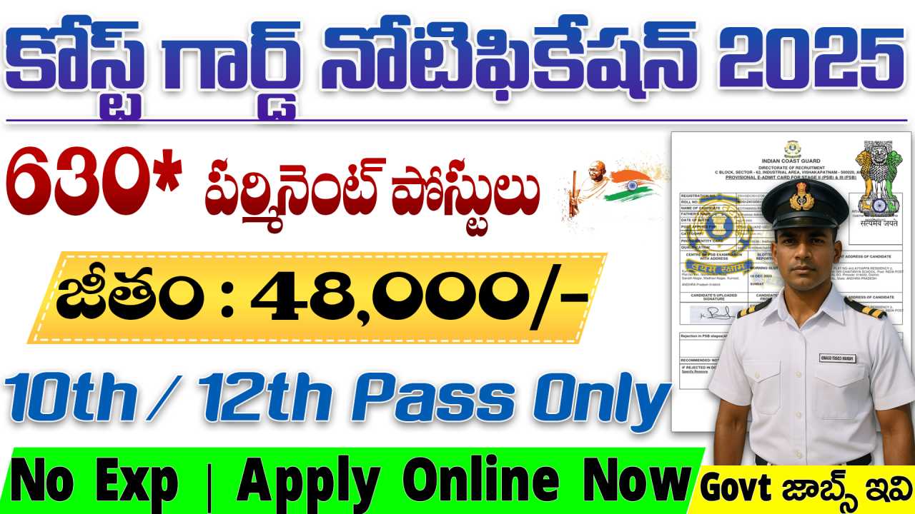 Indian  Coast Guard Recruitment 2025